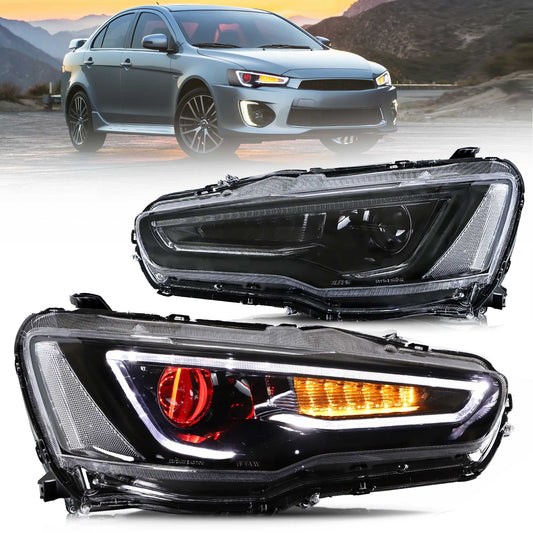 Mitsubishi Lancer / Evo X 2008–2017 LED Headlights with Demon Eyes