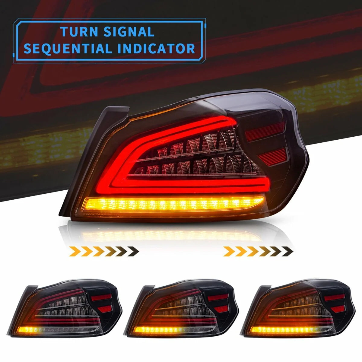 Subaru WRX / WRX STI 2015–2021 LED Tail Lights Smoked Lens