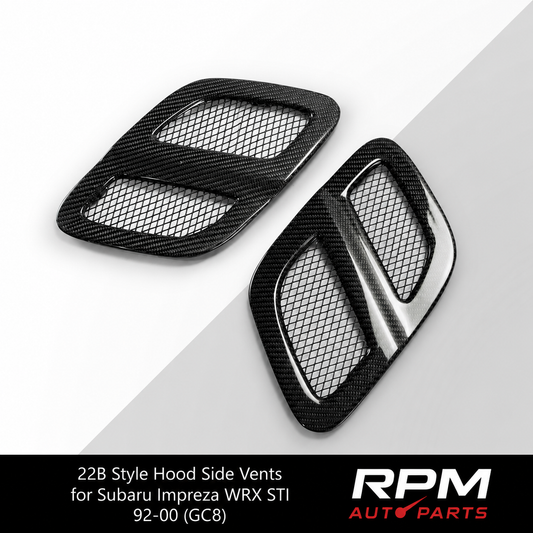 22B Style Hood Side Vents for Subaru Impreza WRX STI 92-00 (GC8) - Carbon Fibre