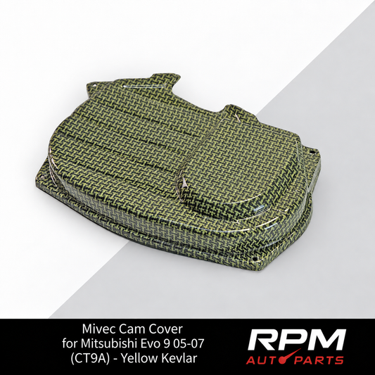 Mivec Cam Cover for Mitsubishi Evo 9 05-07 (CT9A) - Yellow Kevlar