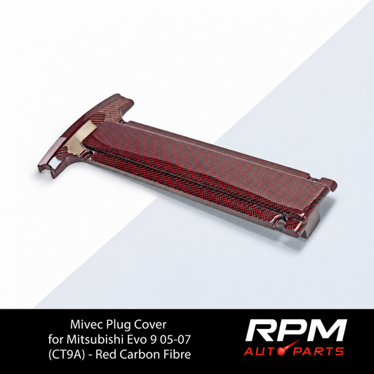 Mivec Plug Cover for Mitsubishi Evo 9 05-07 (CT9A) - Red Carbon Fibre