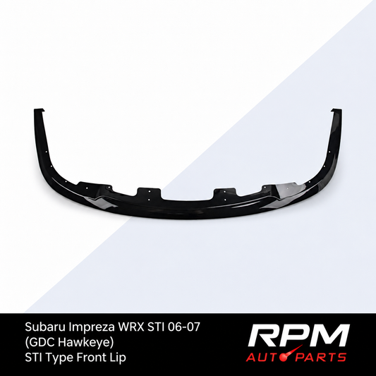 STI Type Front Lip for Subaru Impreza WRX STI 06-07 (Hawkeye) - Gloss Black