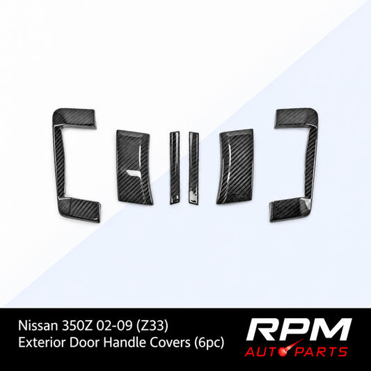 Exterior Door Handle Covers (6pc) for Nissan 350Z 02-09 (Z33) - Dry Carbon