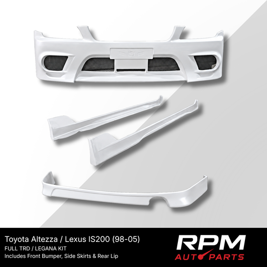 Toyota Altezza / Lexus IS200 98-05 (SXE10) TRD Style Body Kit Package – Front Bumper, Side Skirts & Rear Lip (FRP)