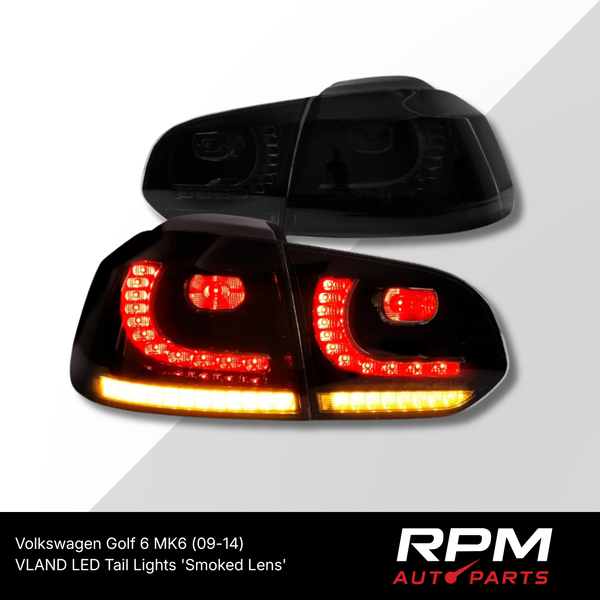 VLAND Volkswagen Golf MK6 2008–2013 LED Tail Lights 'Smoked Lens'