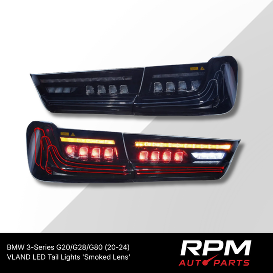 VLAND BMW 3 Series G20 / M3 G80 2019–2024 Full LED Tail Lights 'Smoked Lens'