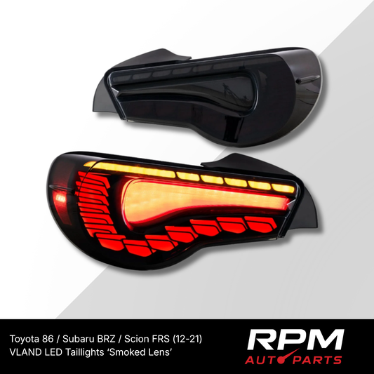 Toyota 86 / GT86 / Subaru BRZ 2012–2020 LED Tail Lights 'Smoked Lens'