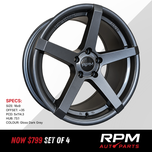 18″ RPM Wheels 18x9 +35 5x114.3 | Gloss Dark Grey