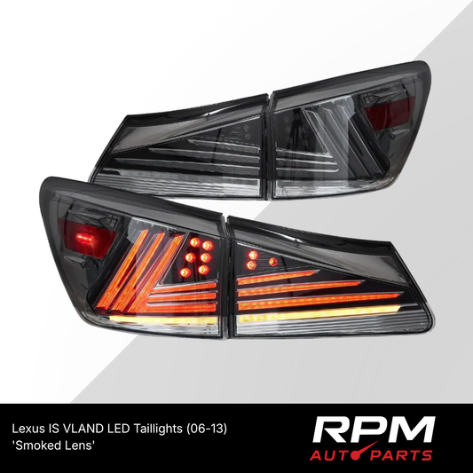 VLAND Lexus IS250 / IS350 / ISF 2006–2013 Full LED Tail Lights 'Smoked Lens'