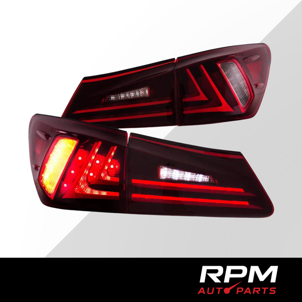 Lexus IS250 / IS350 / ISF 2006–2014 LED Tail Lights 'Red Lens'